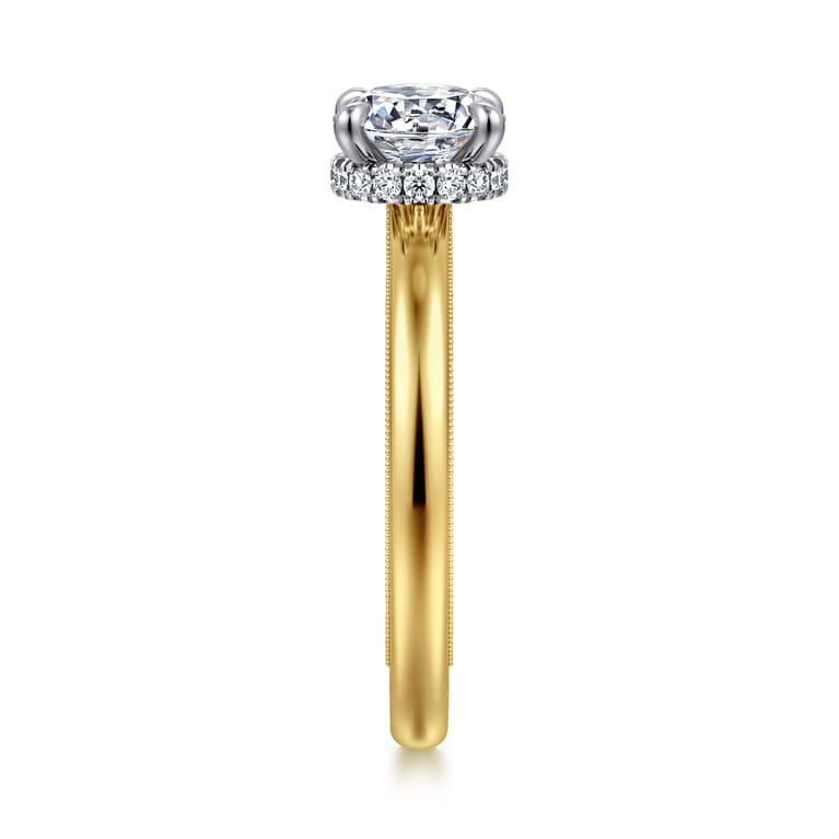 Sandi - 14K White-Yellow Gold Round Diamond Engagement Ring - 0.08 ct - Shot 4
