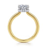 Sandi - 14K White-Yellow Gold Round Diamond Engagement Ring - 0.1 ct