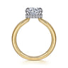 Sandi - 14K White-Yellow Round Diamond Engagement Ring - 0.1 ct