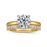 Sandi - 14K White-Yellow Round Diamond Engagement Ring - 0.1 ct