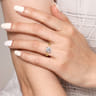 Sandi - 14K White-Yellow Round Diamond Engagement Ring - 0.1 ct