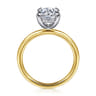 Anuk - 14K Yellow-White Gold Round Diamond Engagement Ring - 0.06 ct