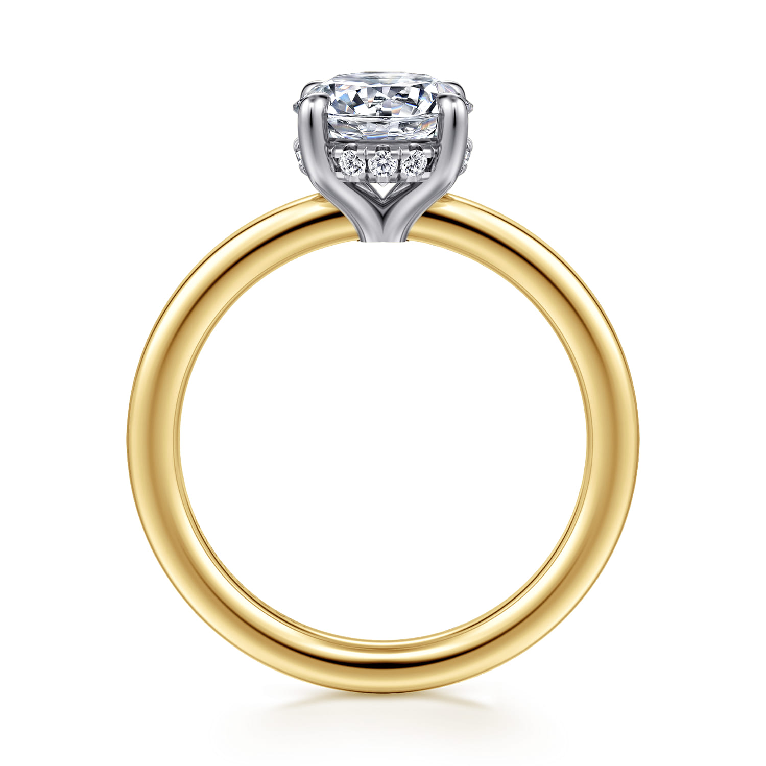 Austria - 14K White-Yellow Gold Round Diamond Engagement Ring - 0.07 ct - Shot 2