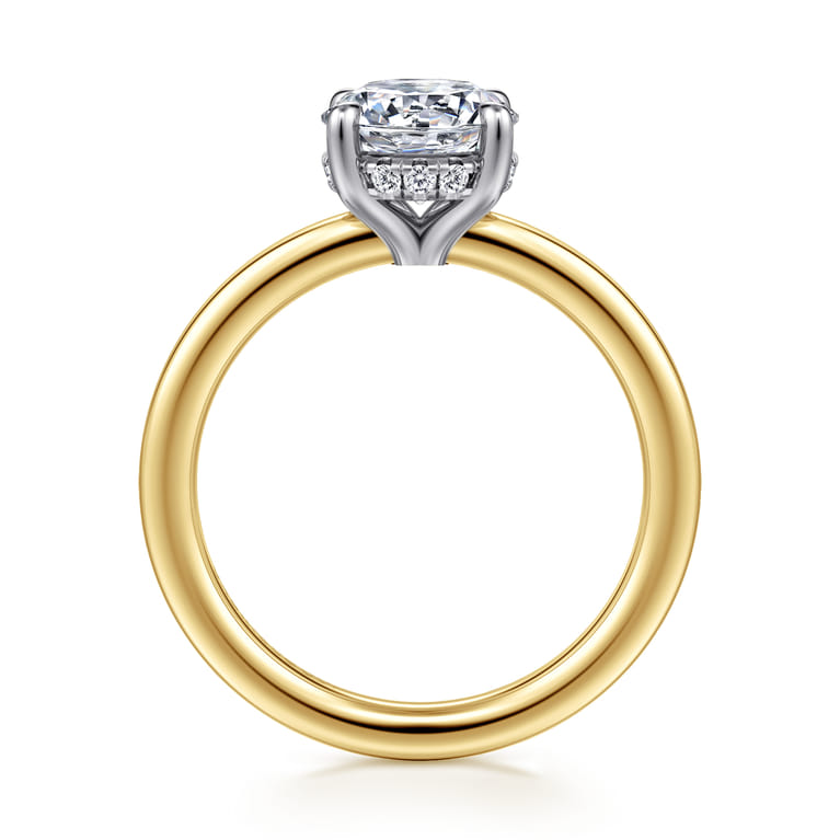 Austria - 14K White-Yellow Gold Round Diamond Engagement Ring - 0.07 ct - Shot 2