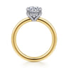 Austria - 14K White-Yellow Gold Round Diamond Engagement Ring - 0.07 ct