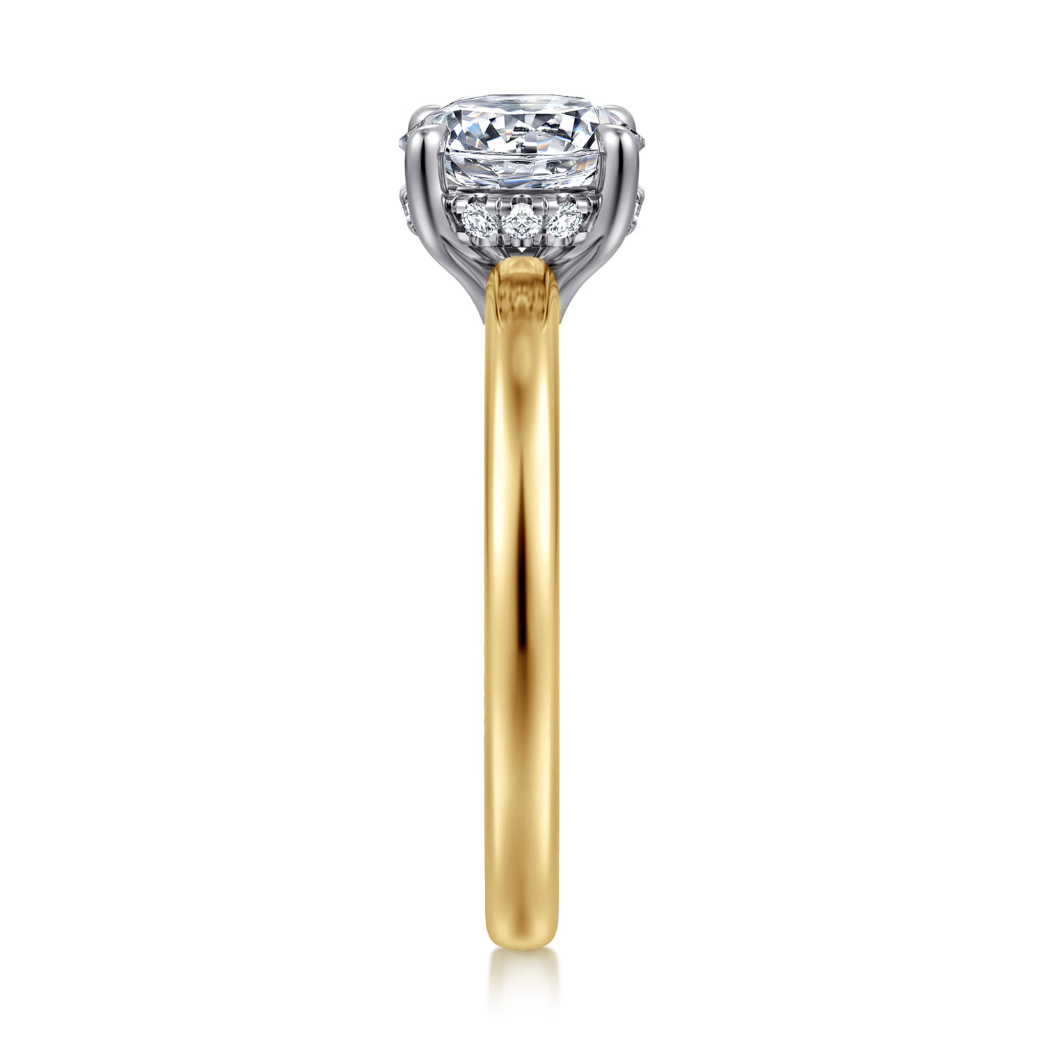 Austria - 14K White-Yellow Gold Round Diamond Engagement Ring - 0.07 ct - Shot 4