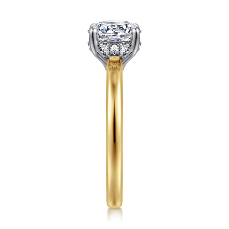 Austria - 14K White-Yellow Gold Round Diamond Engagement Ring - 0.07 ct - Shot 4