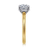 Austria - 14K White-Yellow Gold Round Diamond Engagement Ring - 0.07 ct