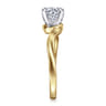 Blair - 14K White-Yellow Gold Bypass Round Diamond Engagement Ring