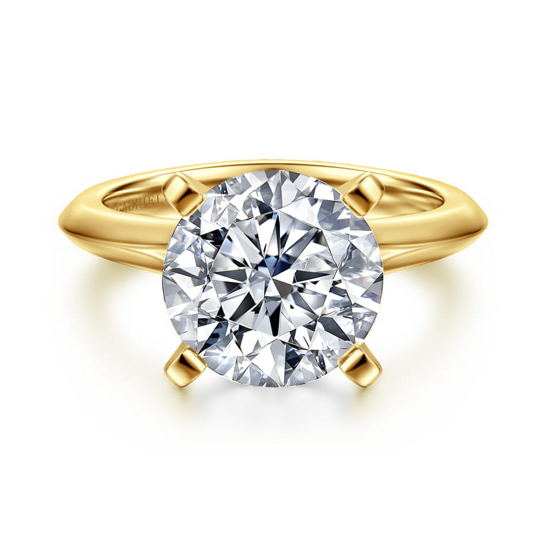 Ellis - 14K White-Yellow Gold Round Diamond Engagement Ring - Shot 1