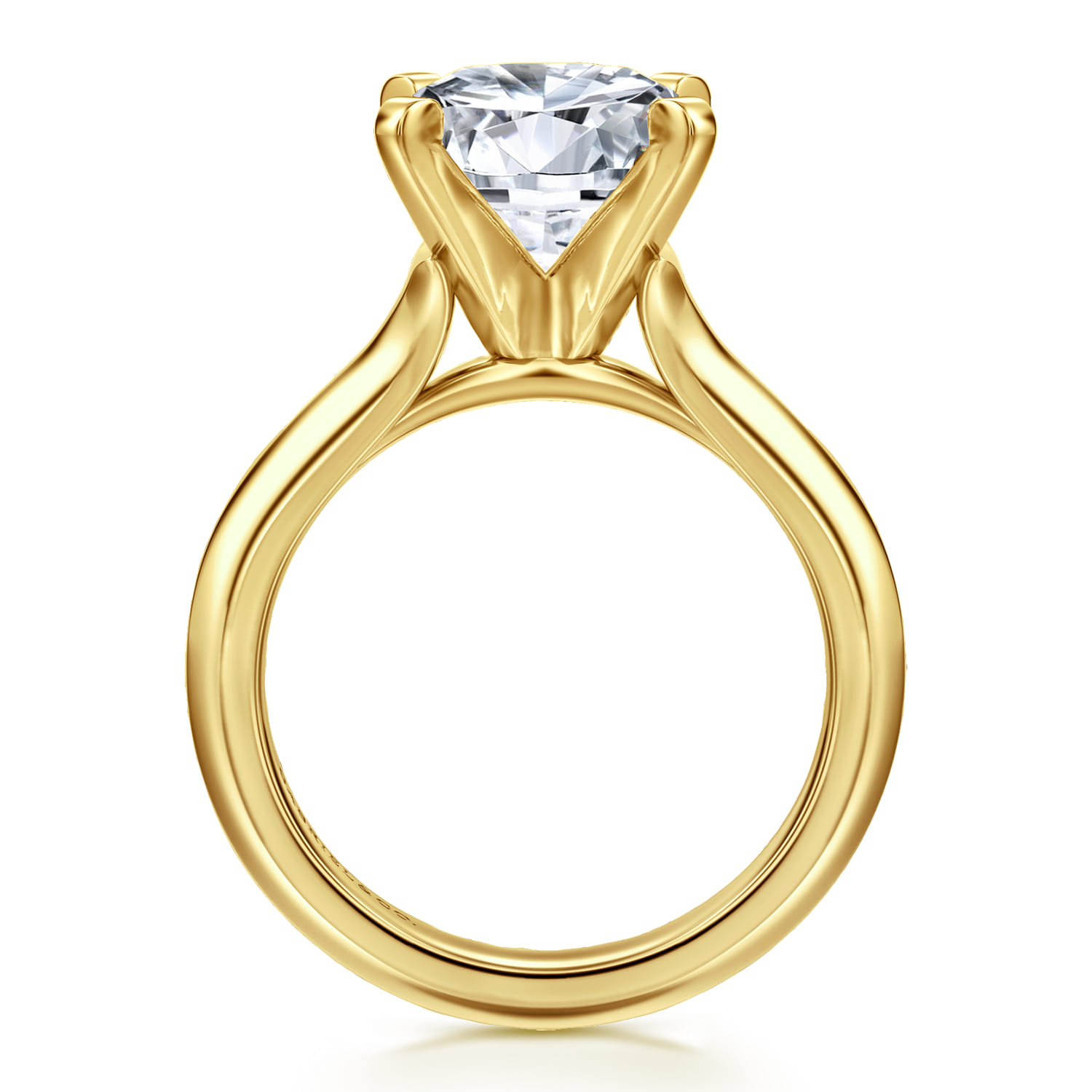 Ellis - 14K White-Yellow Gold Round Diamond Engagement Ring - Shot 2