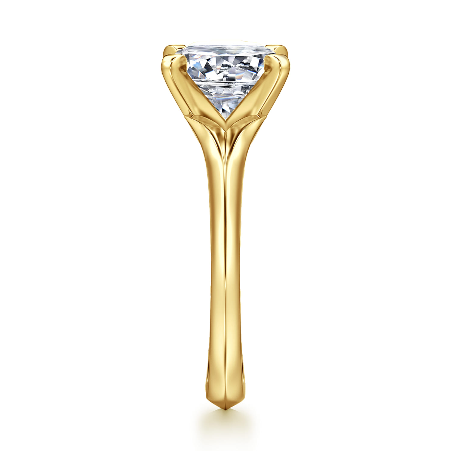 Ellis - 14K White-Yellow Gold Round Diamond Engagement Ring - Shot 4