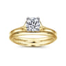 Ellis - 14K White-Yellow Gold Round Diamond Engagement Ring