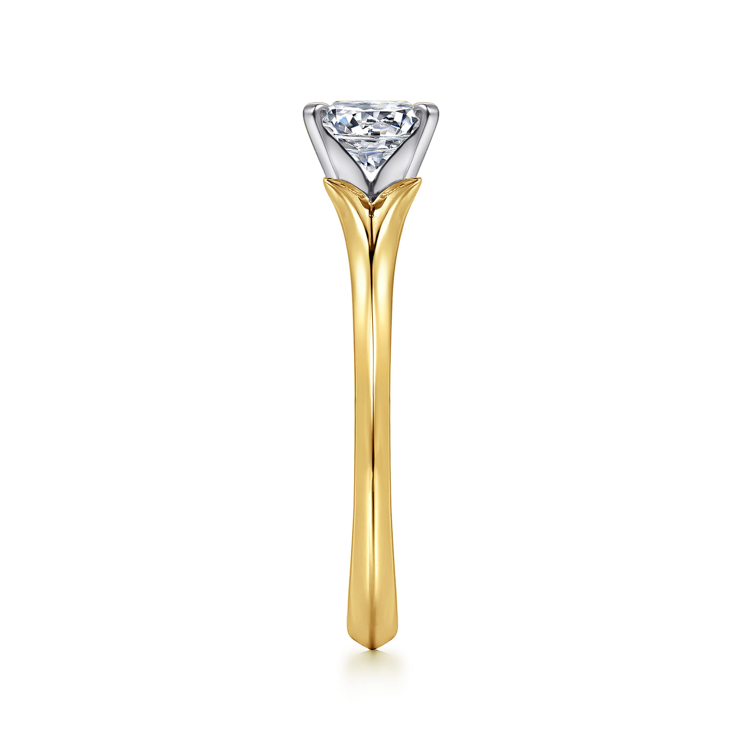 Ellis - 14K White-Yellow Gold Round Diamond Engagement Ring - Shot 5