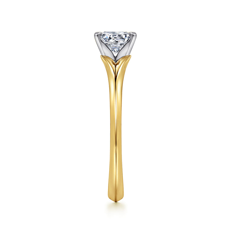 Ellis - 14K White-Yellow Gold Round Diamond Engagement Ring - Shot 5