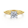 Ellis - 14K White-Yellow Gold Round Diamond Engagement Ring