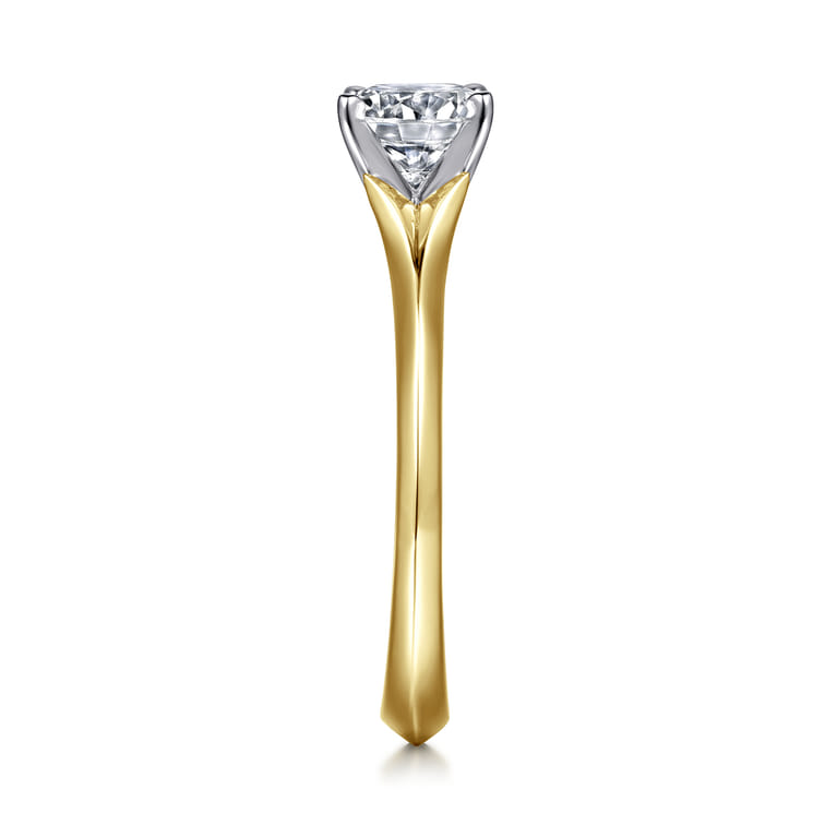 Ellis - 14K White-Yellow Gold Round Diamond Engagement Ring - Shot 5