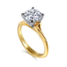 Ellis - 14K White-Yellow Gold Round Diamond Engagement Ring