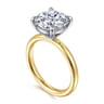 Lark - 14K White-Yellow Gold Round Solitaire Diamond Engagement Ring