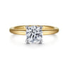 Lark - 14K White-Yellow Gold Round Solitaire Diamond Engagement Ring