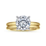 Lark - 14K White-Yellow Gold Round Solitaire Diamond Engagement Ring