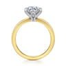 Emma - 14K White-Yellow Gold 6 Prong Round Solitaire Engagement Ring