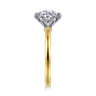 Emma - 14K White-Yellow Gold 6 Prong Round Solitaire Engagement Ring