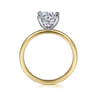 Evelina - 14K White-Yellow Gold Round Solitaire Diamond Engagement Ring