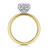 Evelina - 14K White-Yellow Gold Round Solitaire Diamond Engagement Ring