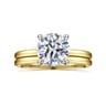 Evelina - 14K White-Yellow Gold Round Solitaire Diamond Engagement Ring
