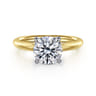 Bambi - 14K White-Yellow Gold Round Engagement Ring