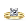 Bambi - 14K White-Yellow Gold Round Engagement Ring