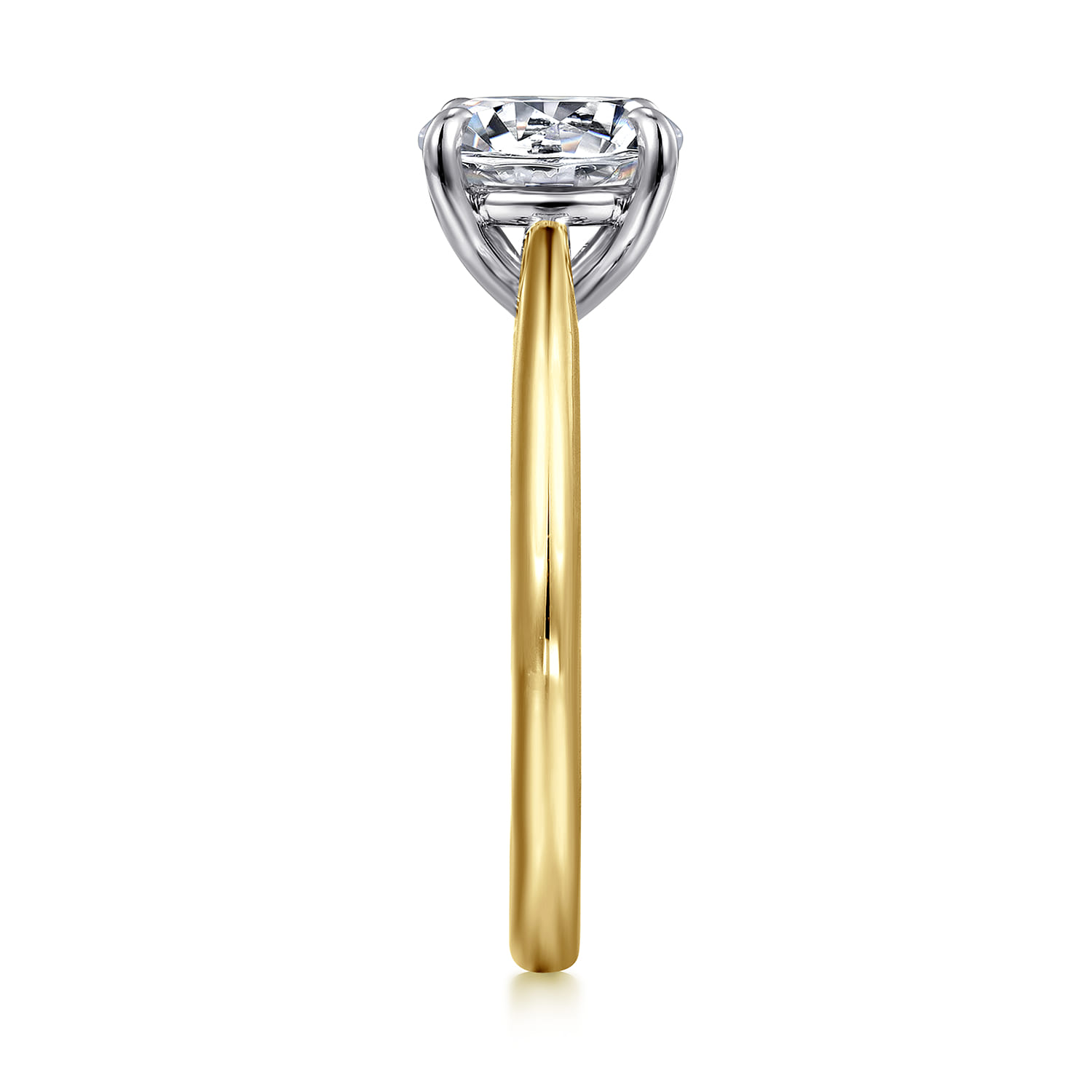 Bambi - 14K White-Yellow Gold Round Engagement Ring - Shot 5