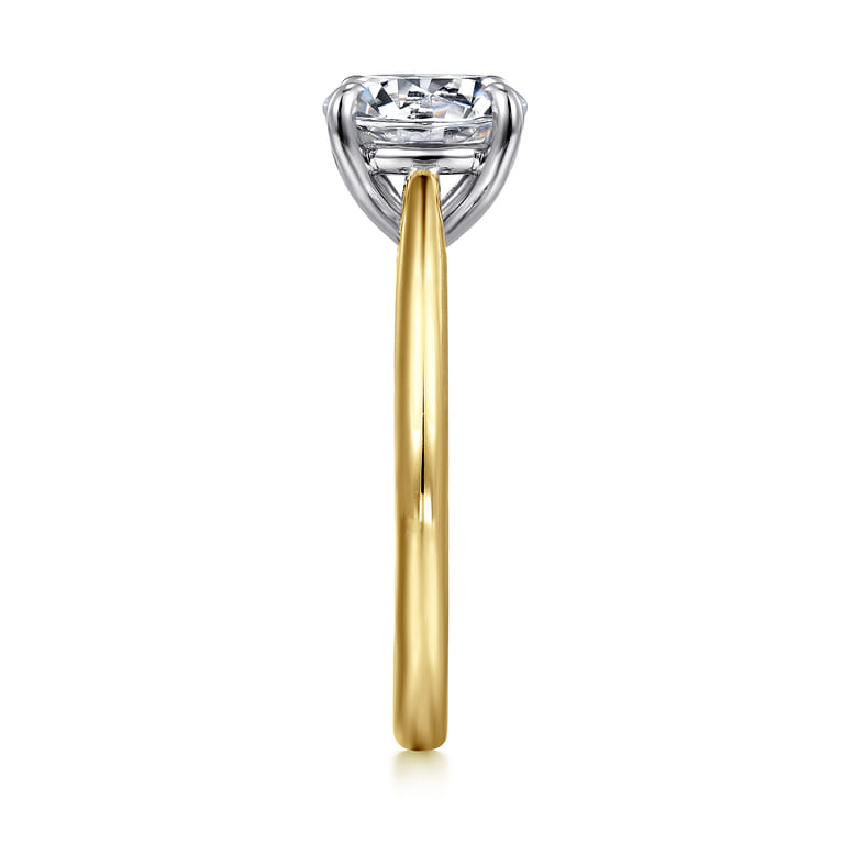 Bambi - 14K White-Yellow Gold Round Engagement Ring - Shot 5