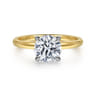 Grasey - 14K White  Yellow Gold Round Solitaire Engagement Ring