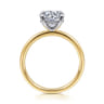 Grasey - 14K White  Yellow Gold Round Solitaire Engagement Ring