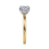 Grasey - 14K White  Yellow Gold Round Solitaire Engagement Ring