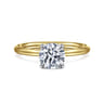 Tiana - 14K Yellow-White Gold Round Solitaire Diamond Engagement Ring