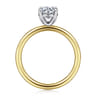Tiana - 14K Yellow-White Gold Round Solitaire Diamond Engagement Ring
