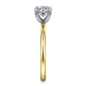 Tiana - 14K Yellow-White Gold Round Solitaire Diamond Engagement Ring