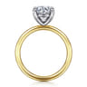 Tiana - 14K Yellow-White Gold Round Solitaire Diamond Engagement Ring