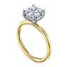 Tiana - 14K Yellow-White Gold Round Solitaire Diamond Engagement Ring