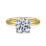 Unite - 14K White-Yellow Gold Round Diamond Engagement Ring