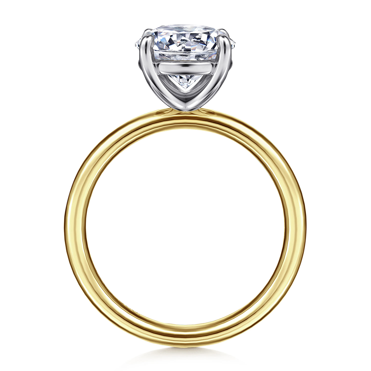 Unite - 14K White-Yellow Gold Round Diamond Engagement Ring - Shot 2