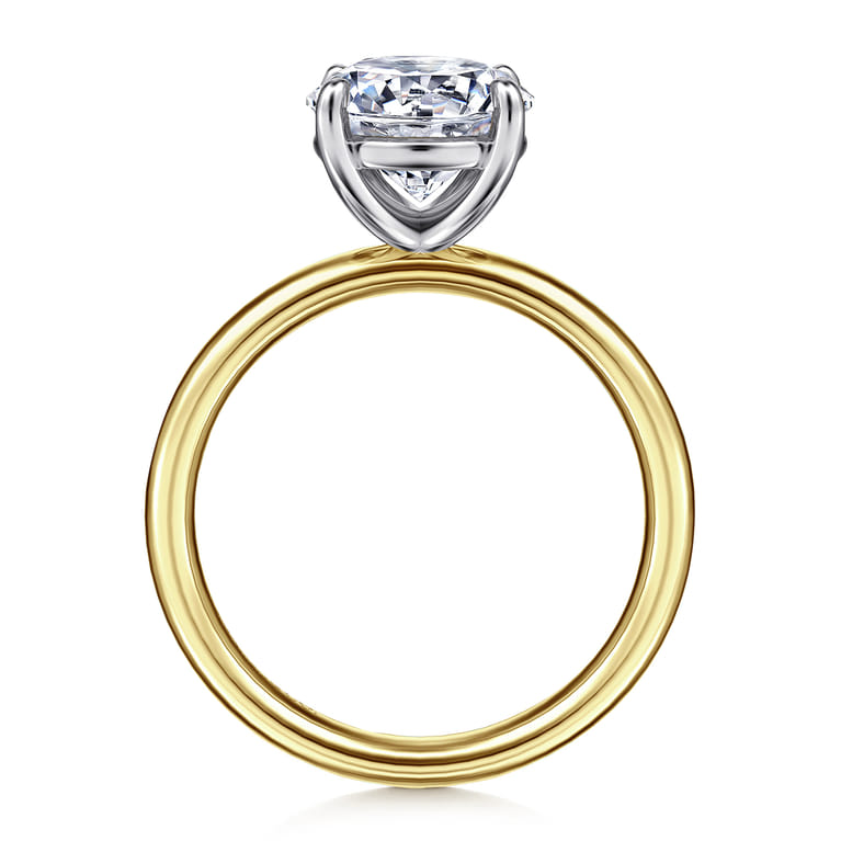 Unite - 14K White-Yellow Gold Round Diamond Engagement Ring - Shot 2