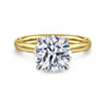 Unite - 14K White-Yellow Gold Round Solitaire Diamond Engagement Ring