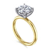Unite - 14K White-Yellow Gold Round Solitaire Diamond Engagement Ring
