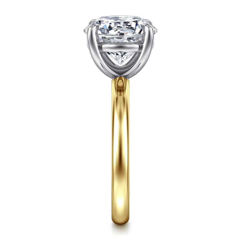 Unite - 14K White-Yellow Gold Round Solitaire Engagement Ring - Shot 5