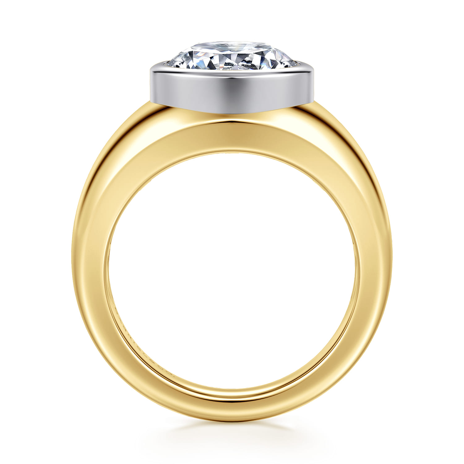 Caya - 14K White-Yellow Gold Round Diamond Engagement Ring - Shot 2