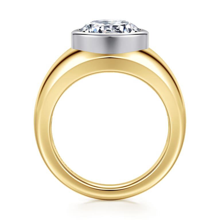 Caya - 14K White-Yellow Gold Round Diamond Engagement Ring - Shot 2
